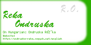 reka ondruska business card